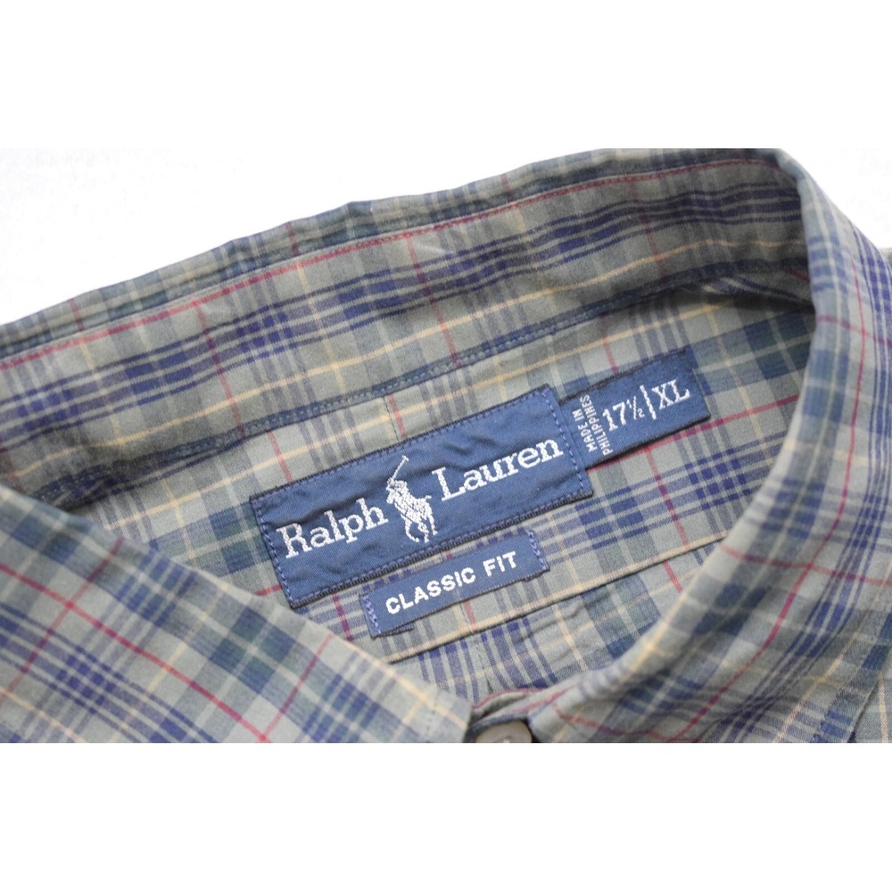 Polo Ralph Lauren‎ Dress Shirt Classic Fit Plaid Long Sleeve Mens Size 17.5 XL - Picture 7 of 8